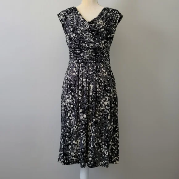 J Howard Dresses J Howard Gray Black Scoop Neck Ruched Jersey - Main Image